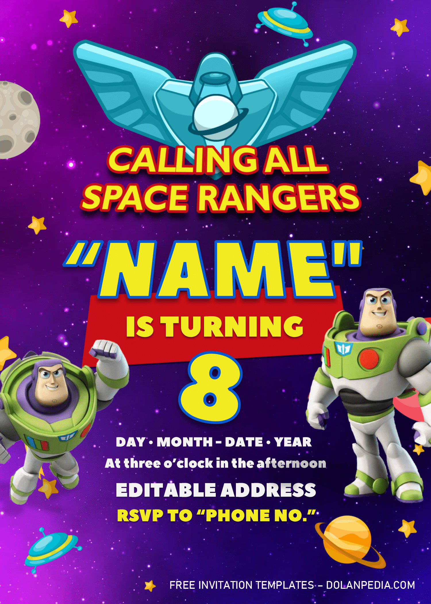 Buzz Lightyear Invitation Template