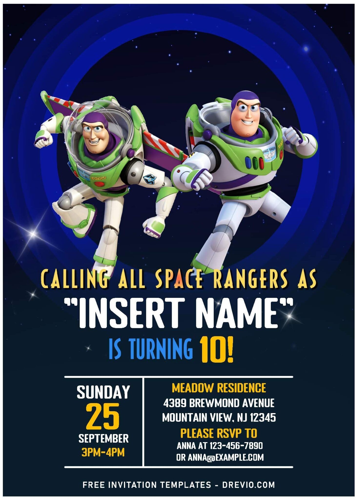 buzz lightyear invitation template