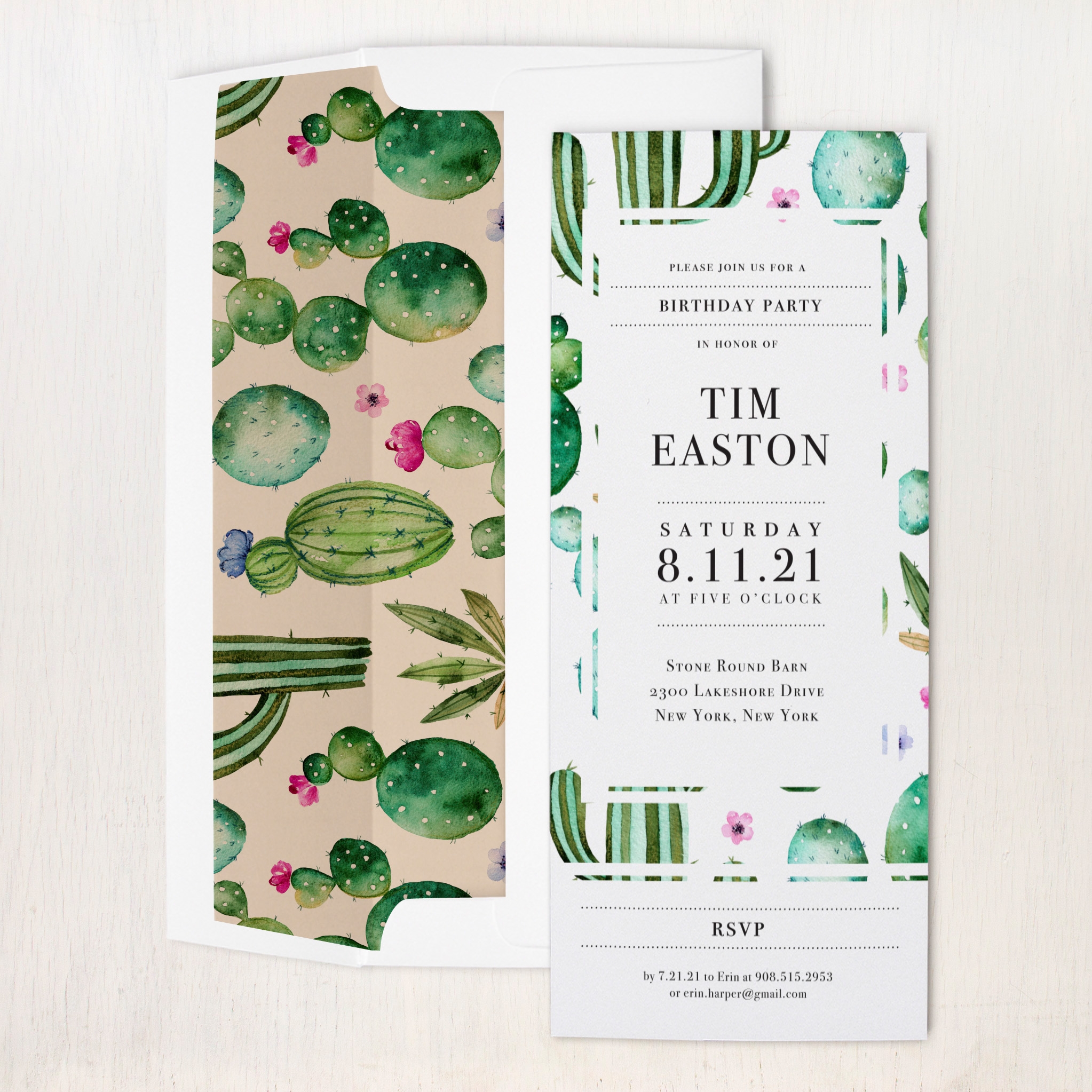 Cactus Birthday Invitation Template TUTORE ORG Master Of Documents