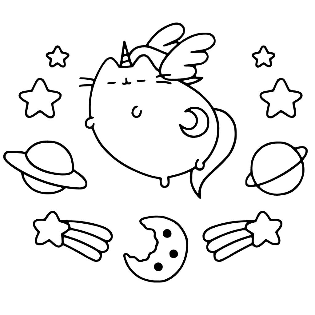 Pusheen Cat Coloring Pages