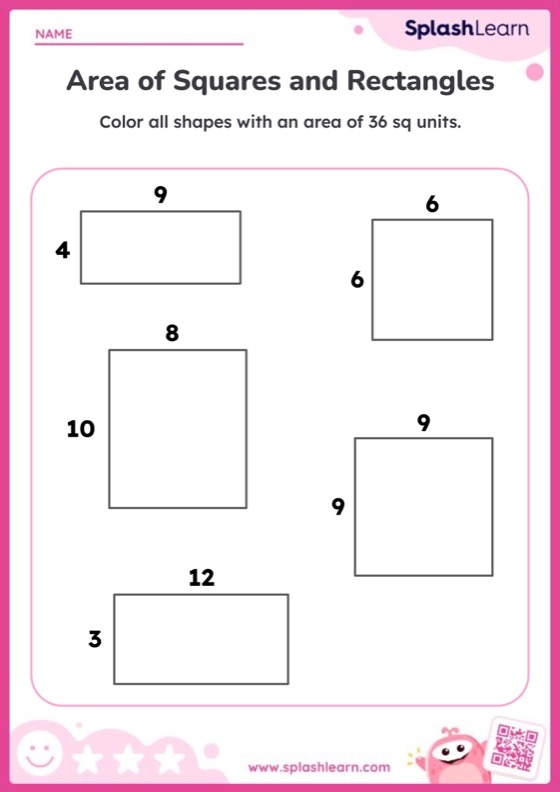 area of rectangles worksheet