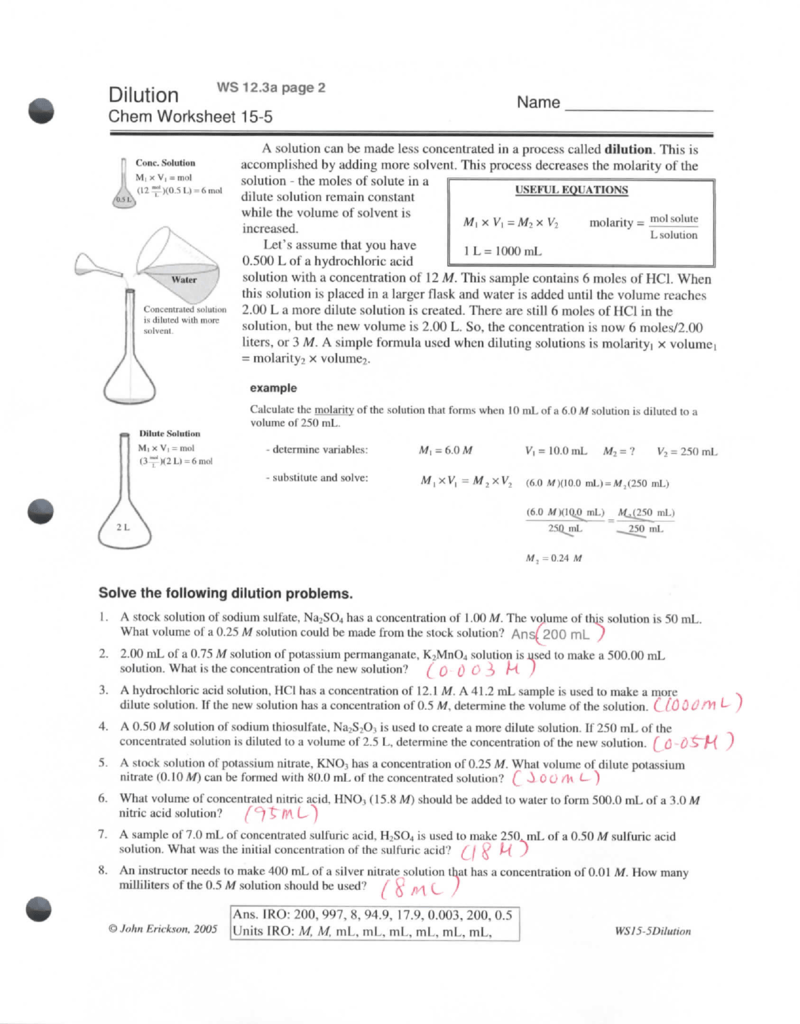 chem worksheet
