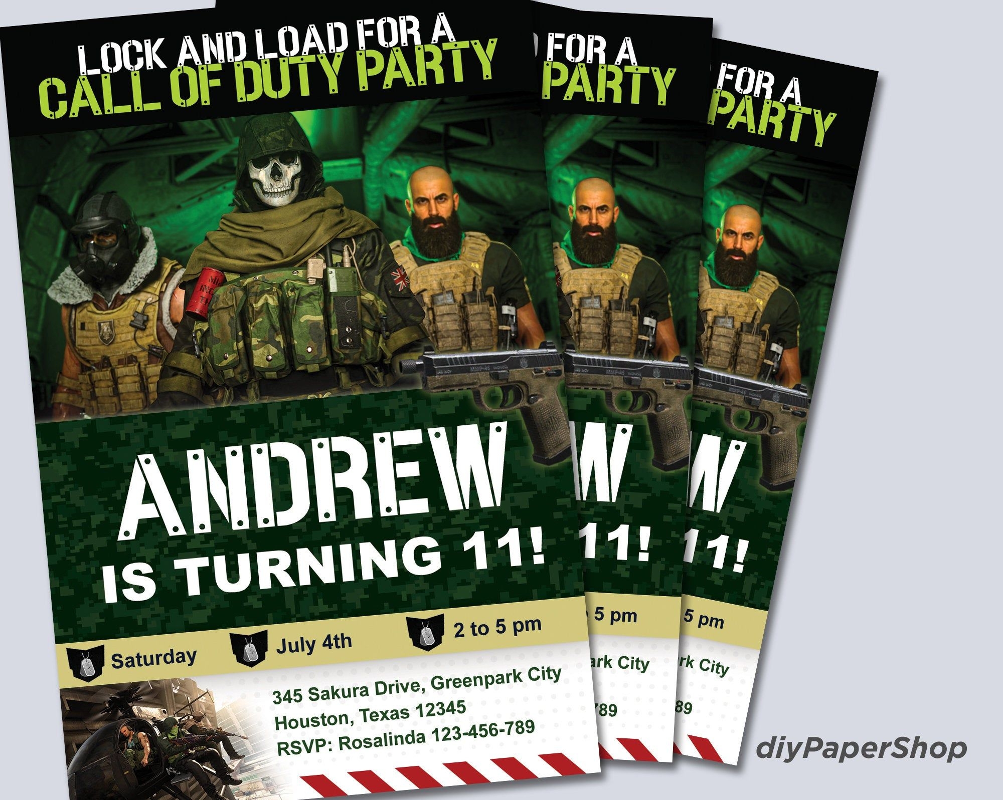 Call Of Duty Invitation Template Free