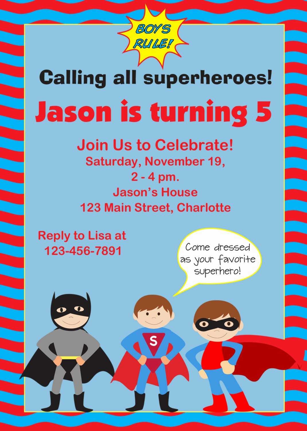 calling all superheroes invitation template free