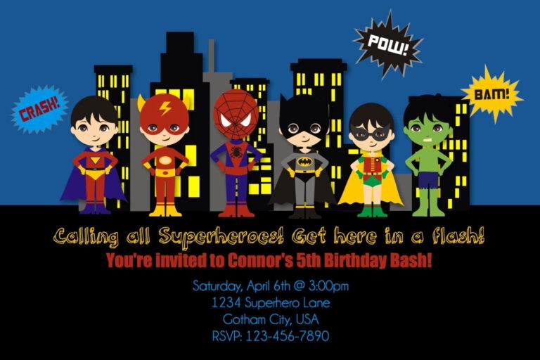 Calling All Superheroes Invitation Template Free Within Superhero 