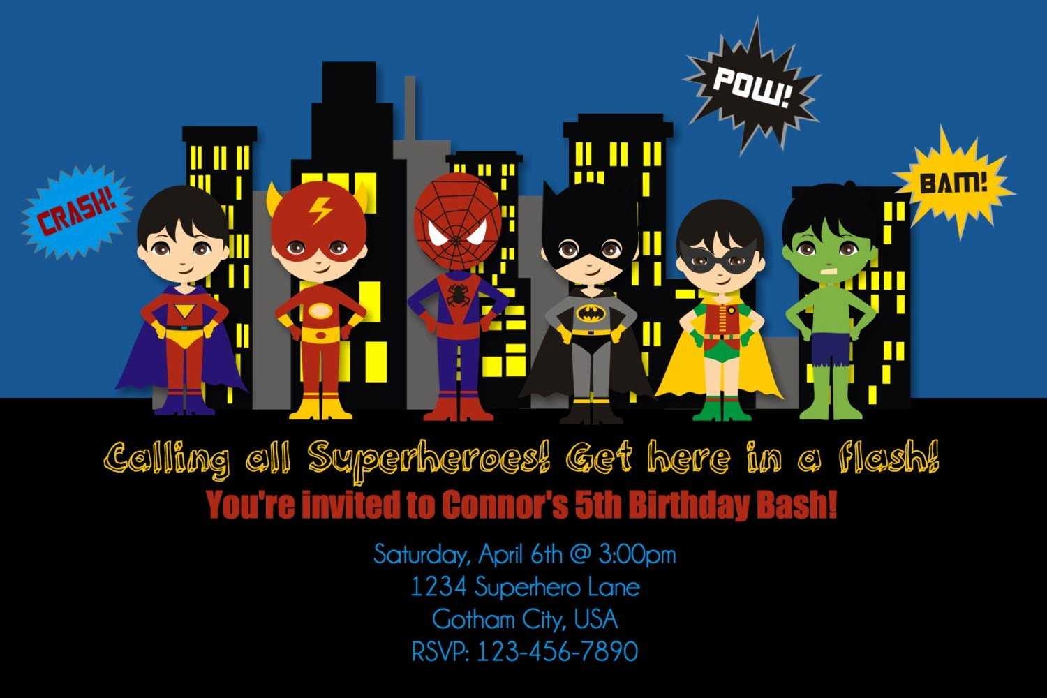 Calling All Superheroes Invitation Template Free Within Superhero
