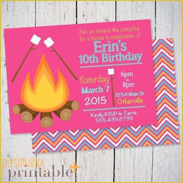Campfire Invitation Template Free Of Campfire Invite Printable 