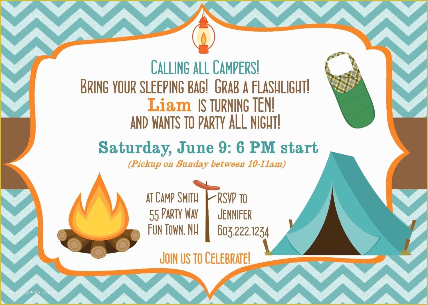 Campfire Invitation Template Free Of Free Printable Campfire Sleepover