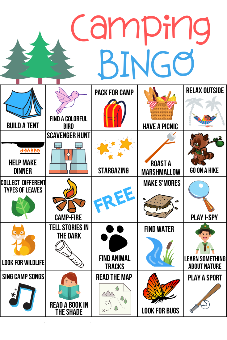 printable camping bingo cards