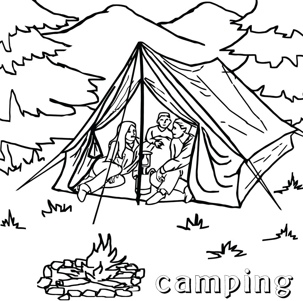 camping coloring book pages free
