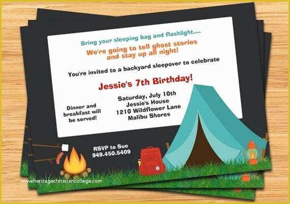 camping party invitation templates free