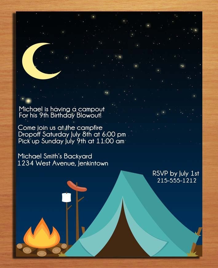Camping Party Invitation Templates