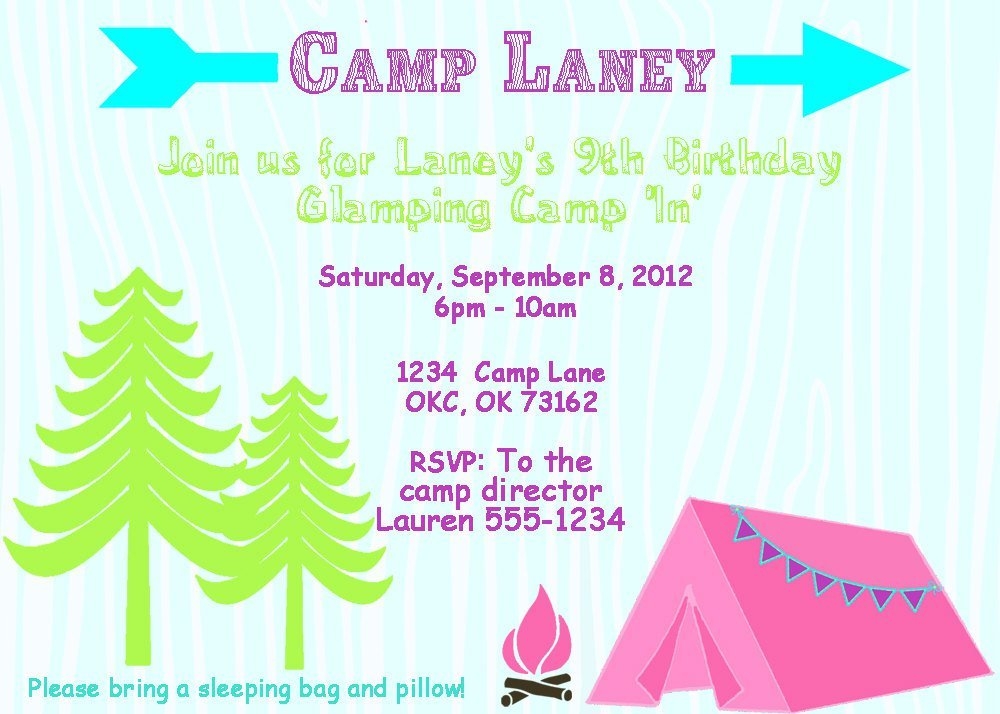 Camping Party Invitation Templates