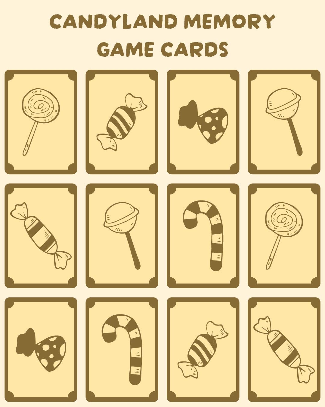 Candyland Game Cards 10 Free PDF Printables Printablee