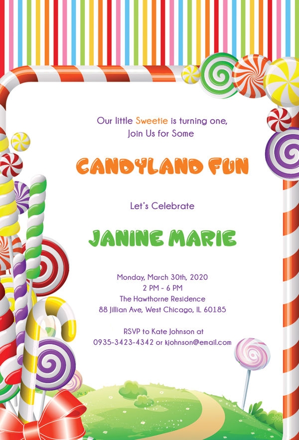 candyland invitation template free