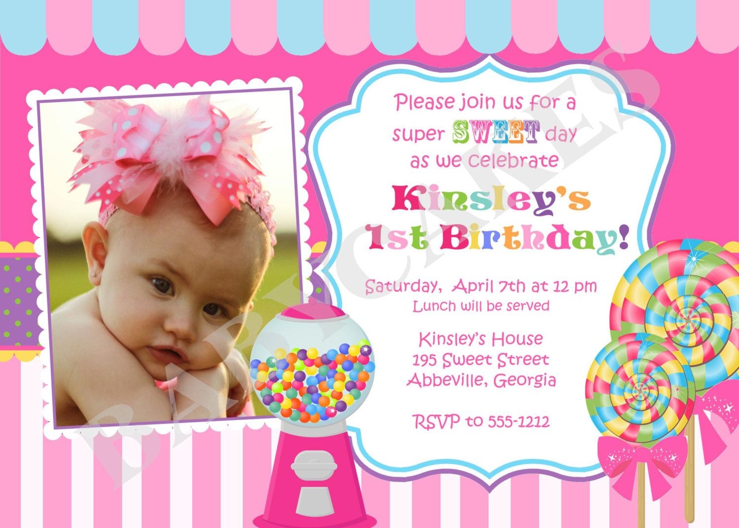 candy invitation template