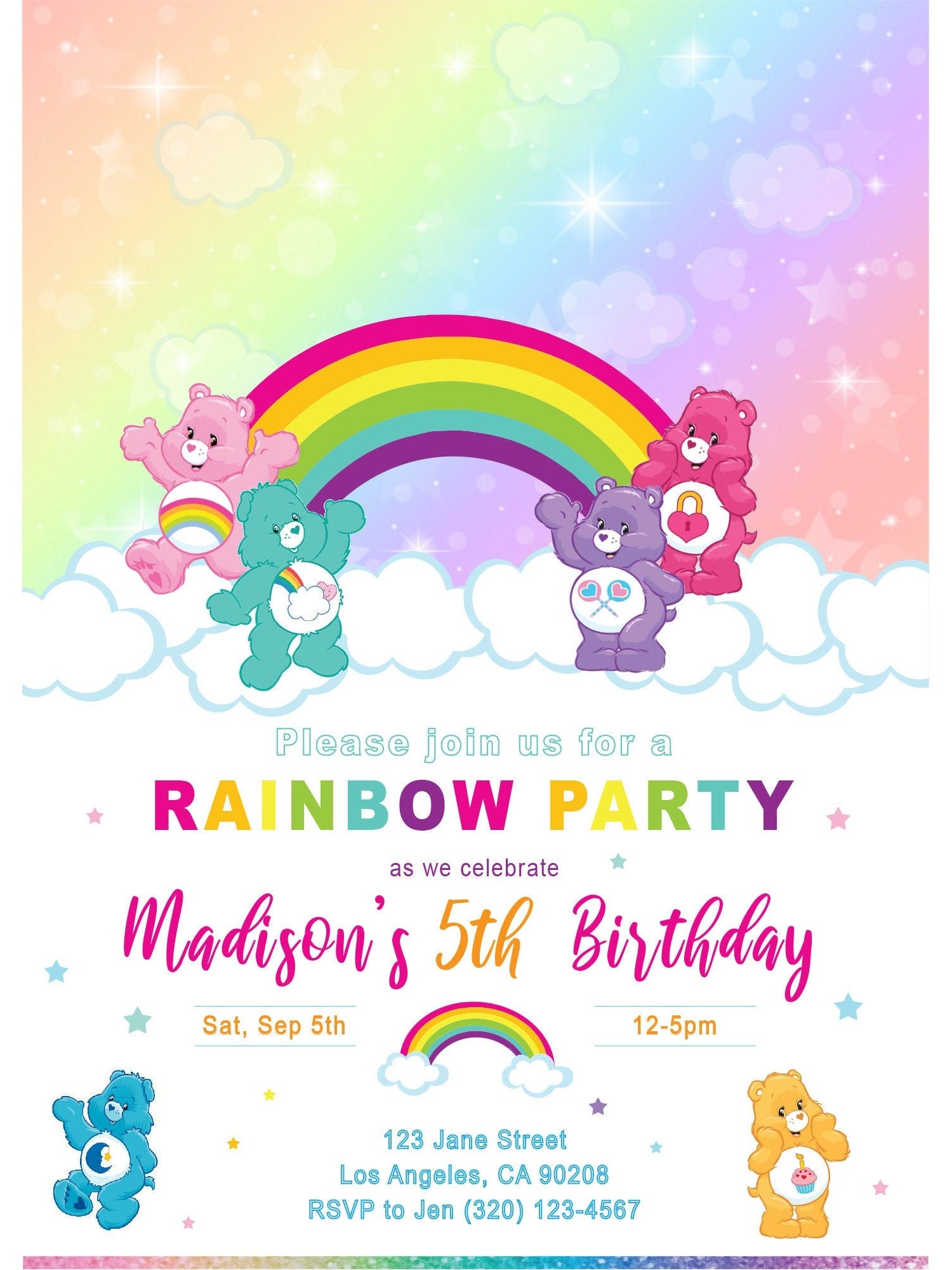 Care Bear Invitation Template