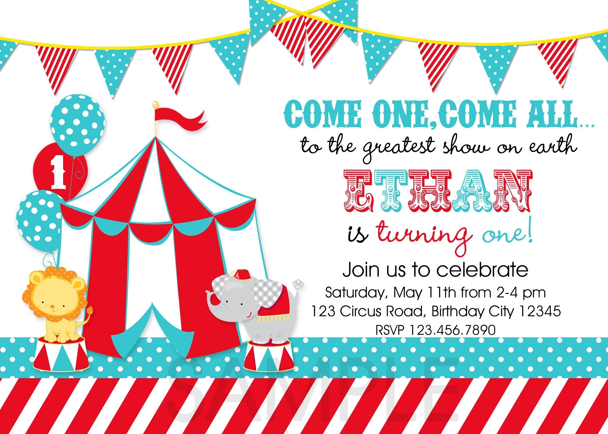 Carnival Birthday Invitation Template