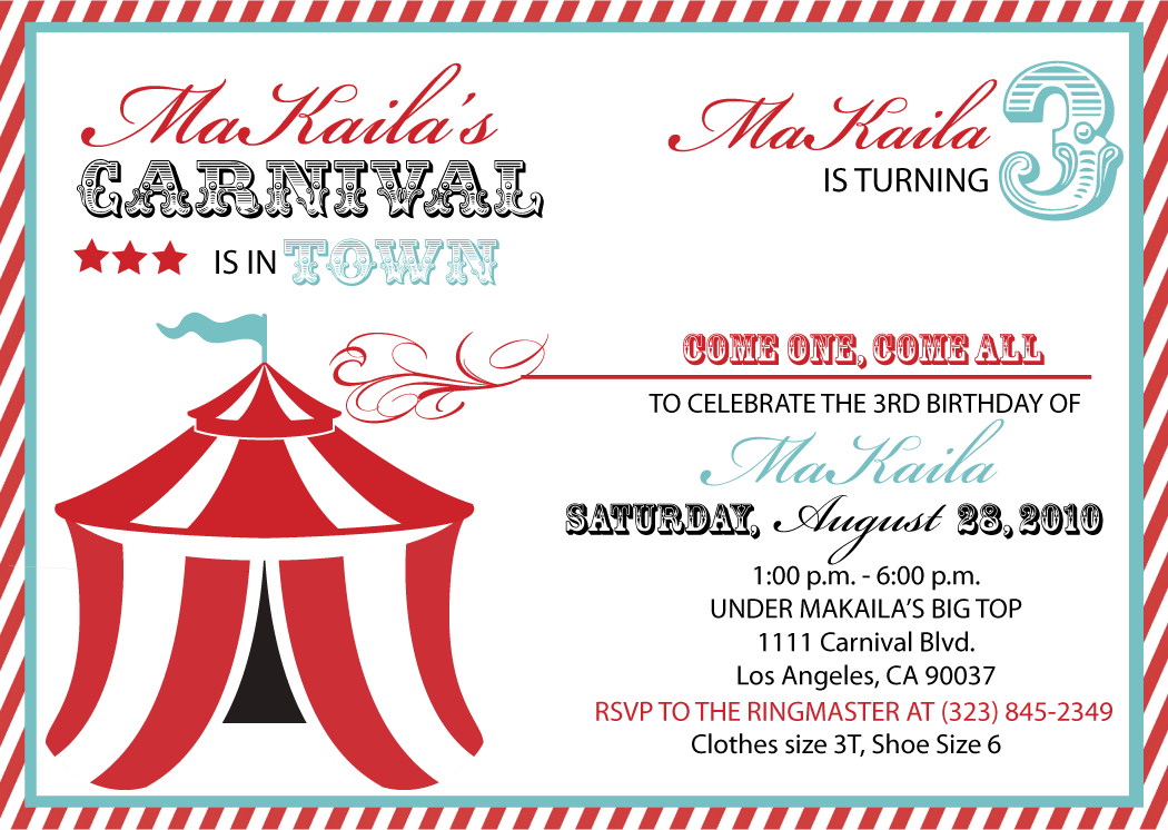 Carnival Invitation Template Free
