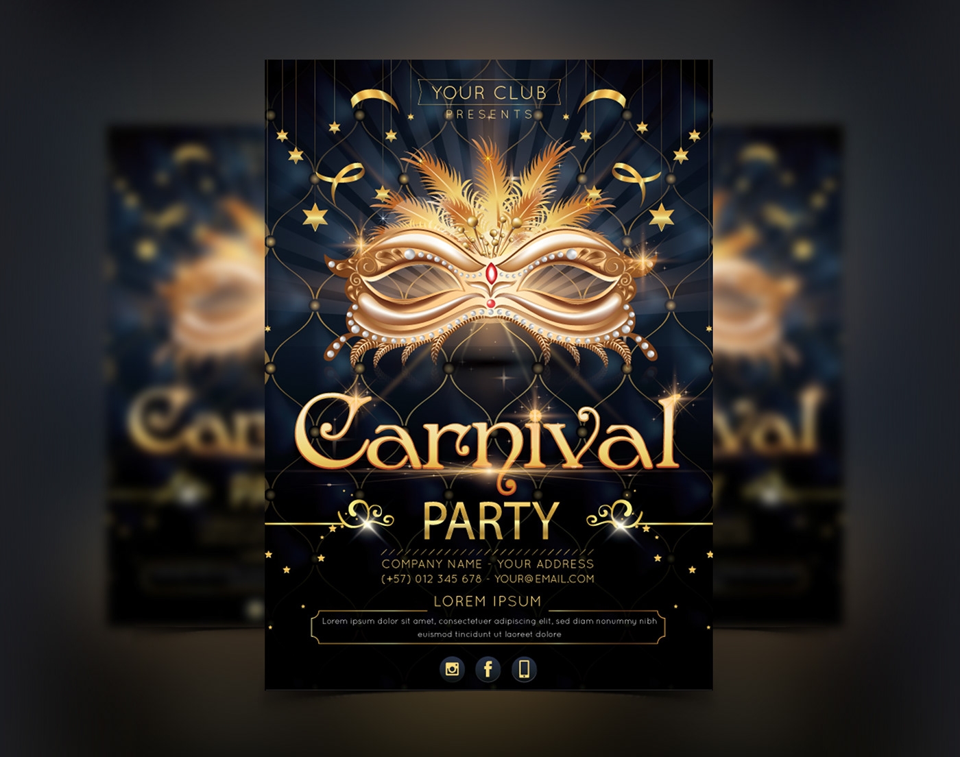 carnival party invitation template