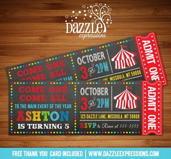 Carnival Theme Party Invitations Beautiful Printable Circuscarnival