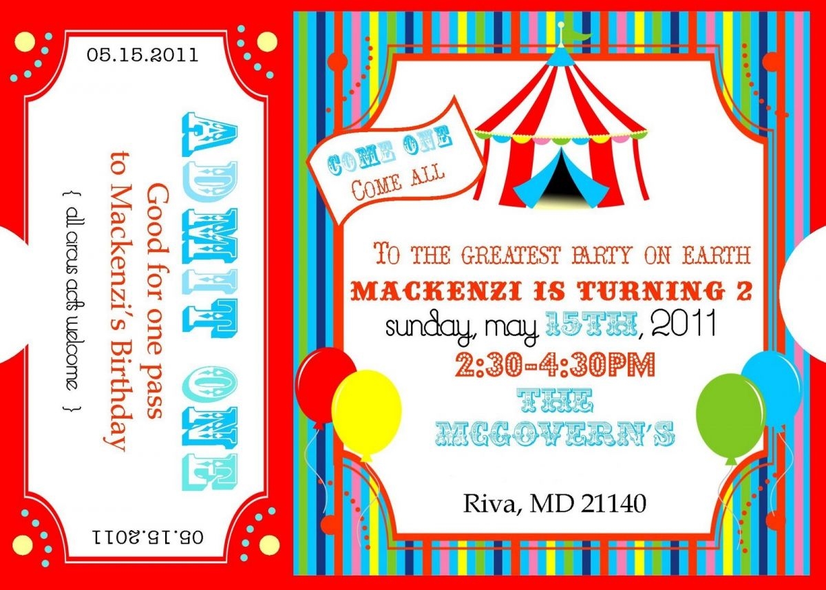 Carnival Ticket Invitation Free Template Download