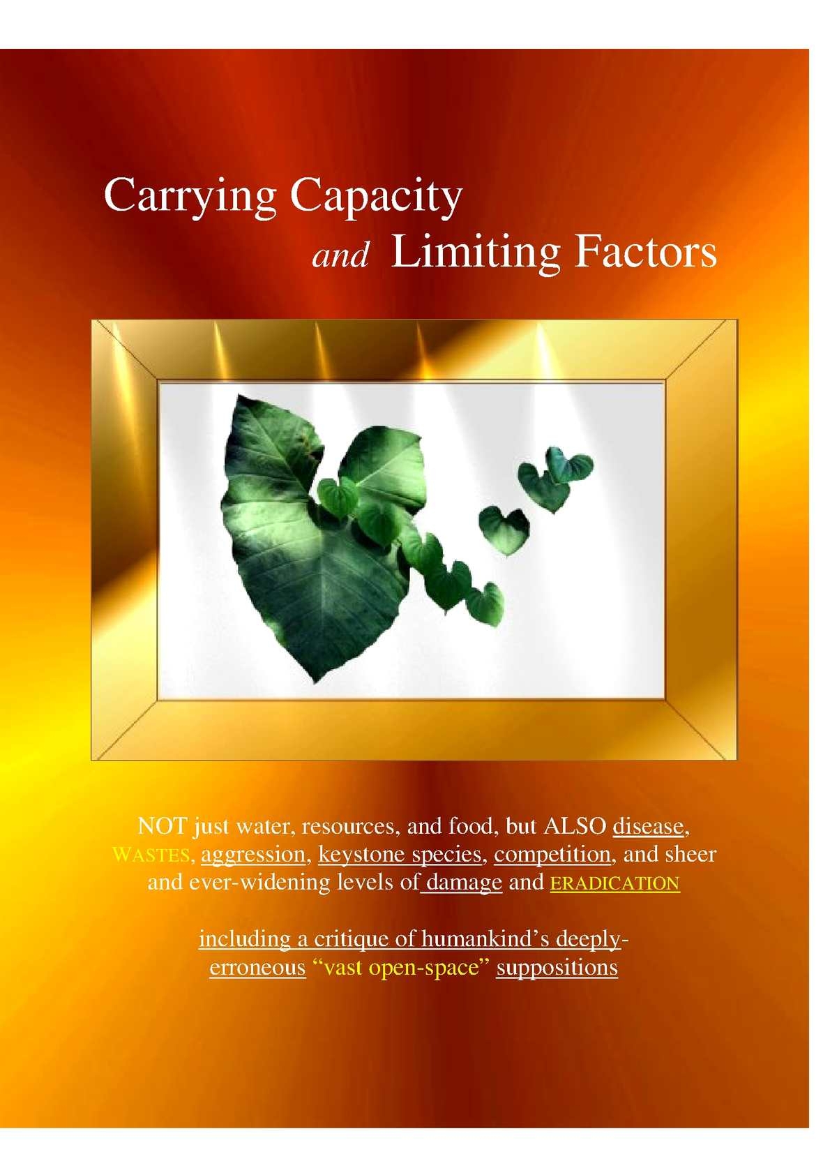 limiting factors and carrying capacity worksheet answer key