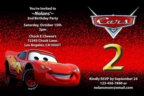 Cars Disney Invitation Template