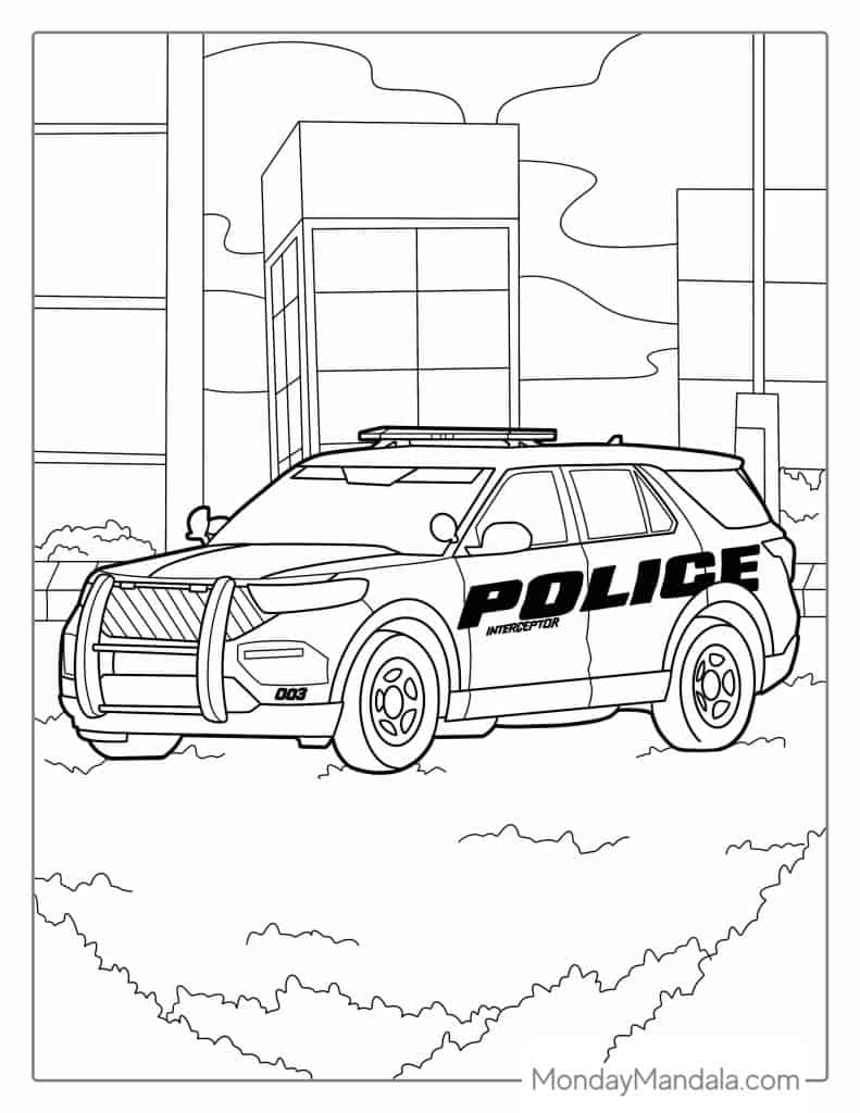 Coloring Page Of A Police Car