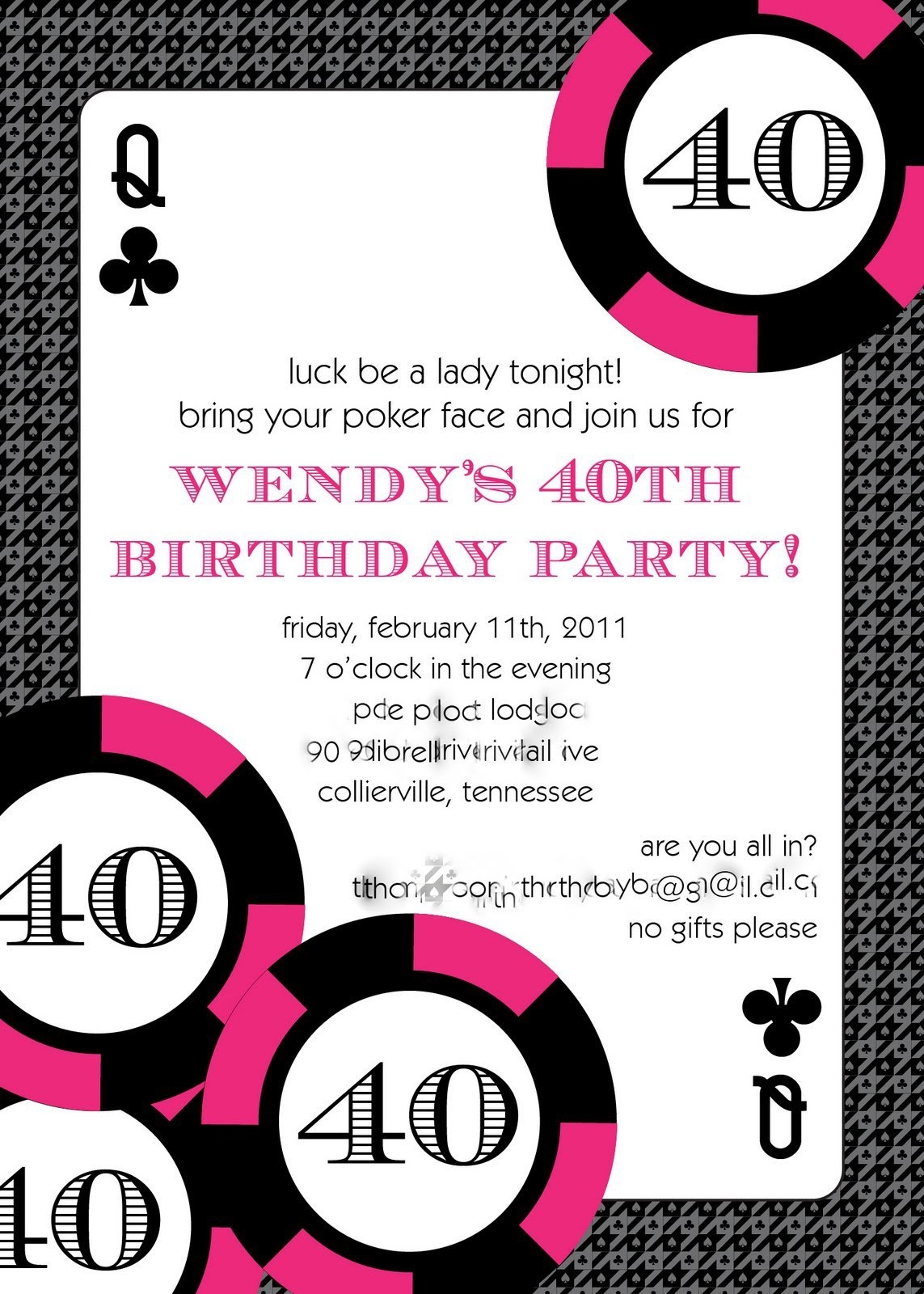 Casino Birthday Invitation Templates