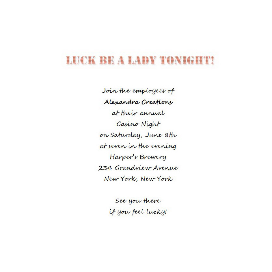 Casino Night Invitation 3 Template TheRoyalStore