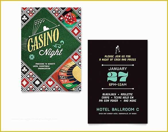 Casino Night Invitation Template Free Of 26 Free Printable Invitation 