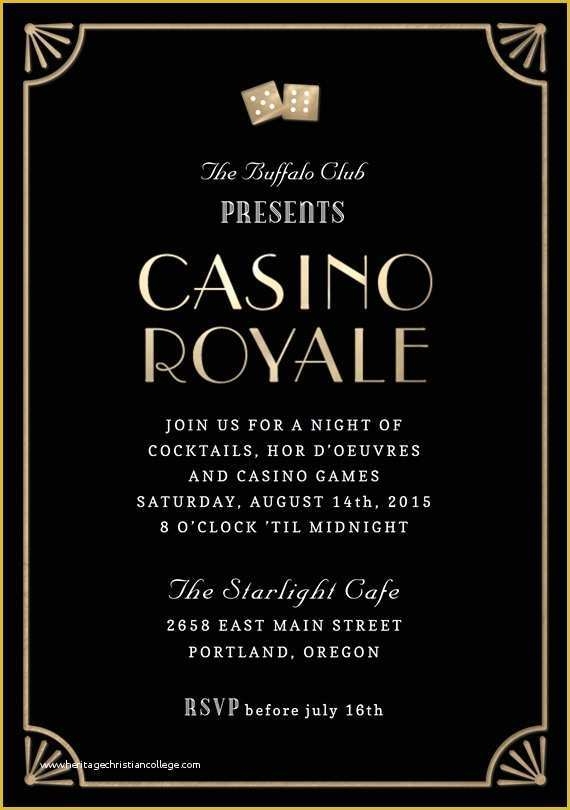 Casino Party Invitations Templates Free Of Casino Royale Invitation