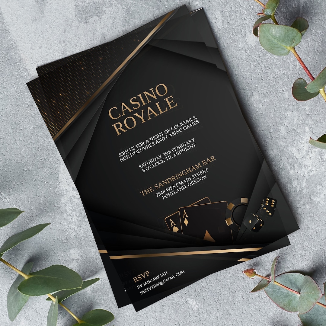 casino royale invitation templates