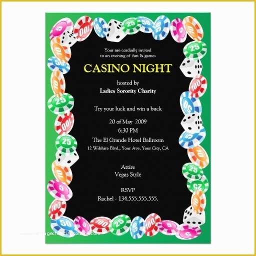 blank casino theme party invitations template free