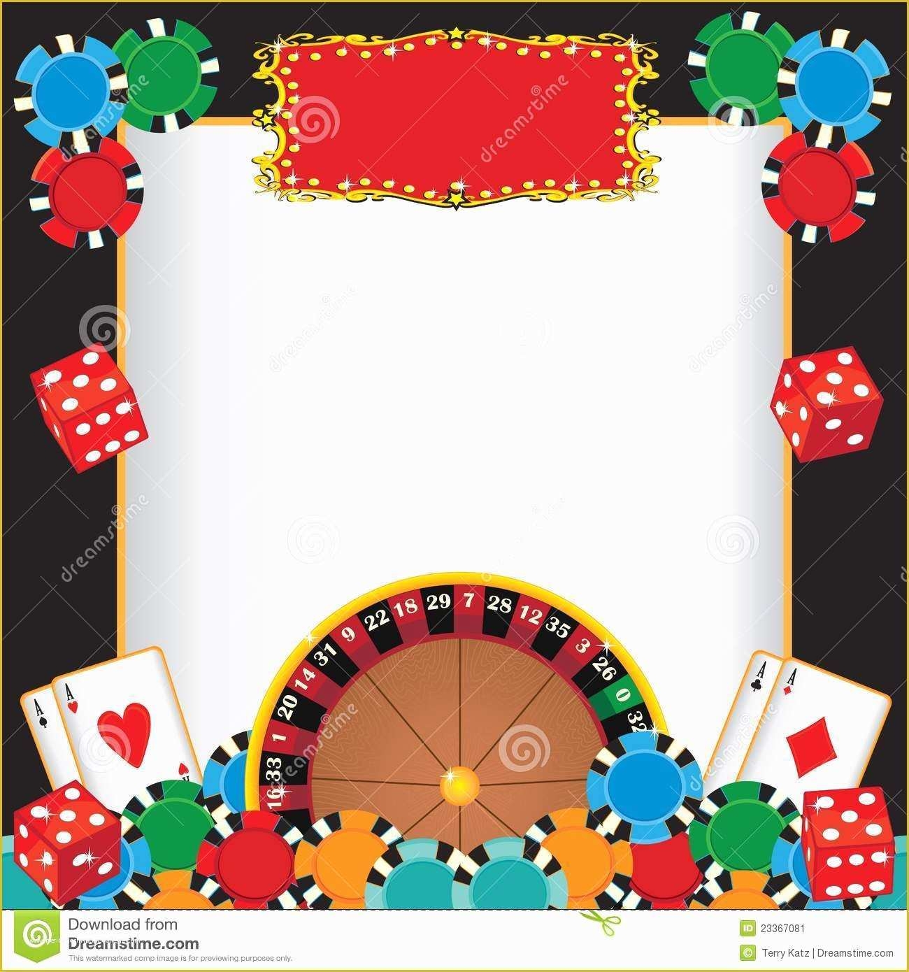casino theme party invitations template free