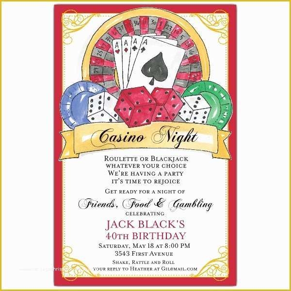 Casino Theme Party Invitations Template Free Of Themed Birthday Party