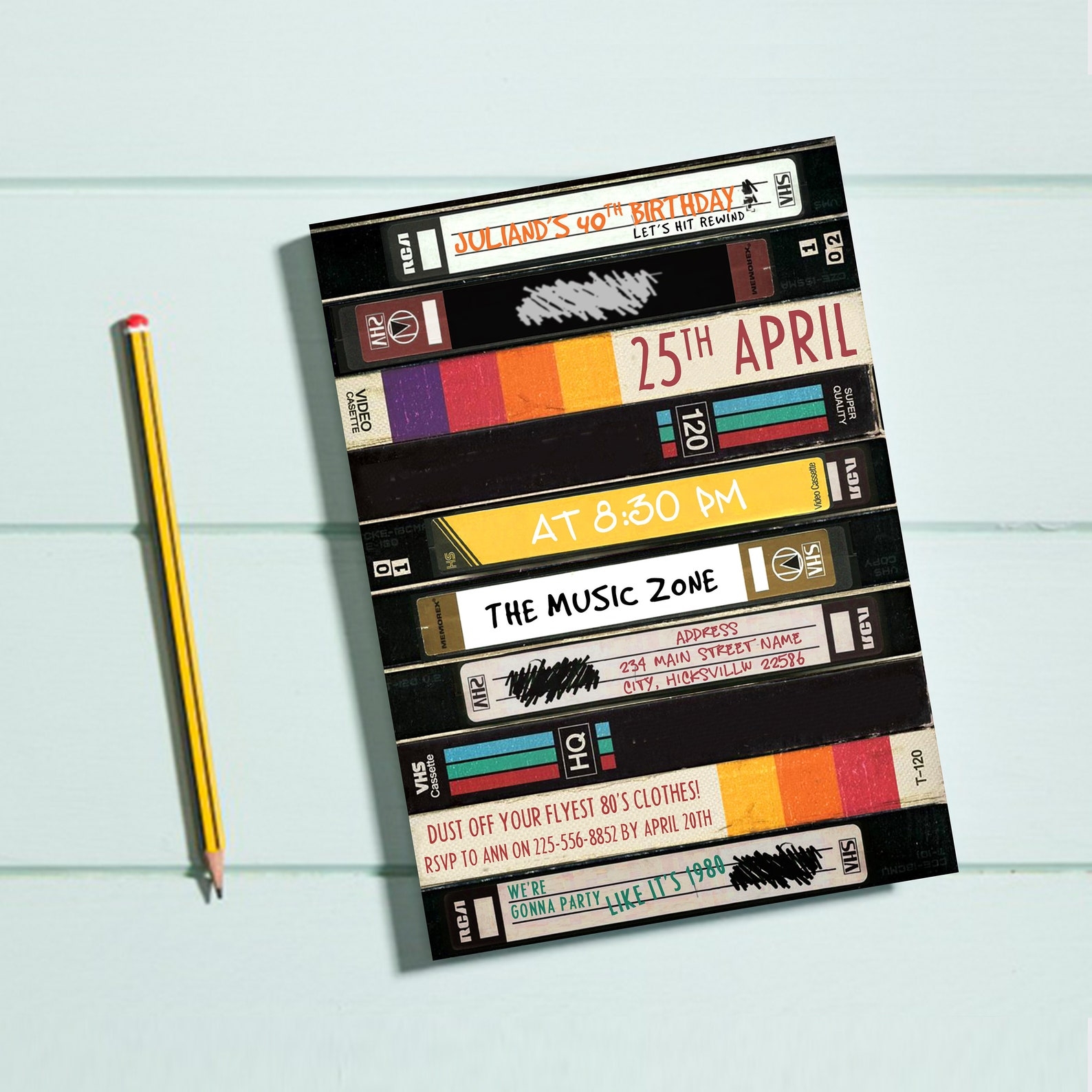 cassette tape invitation template