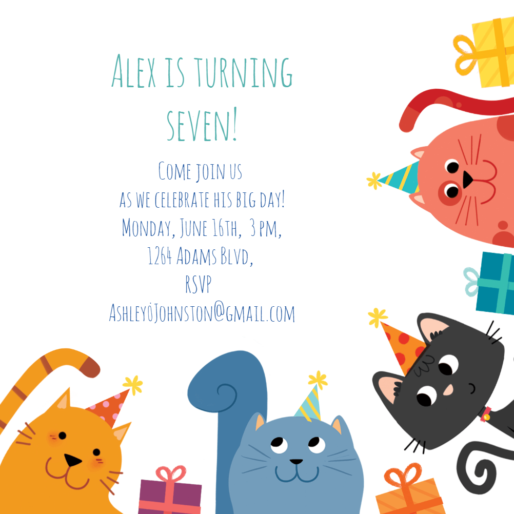 Cat Birthday Invitation Templates Free Dev onallcylinders