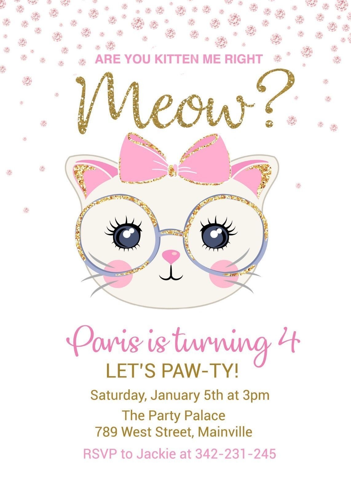 Cat Birthday Invitation Templates Free