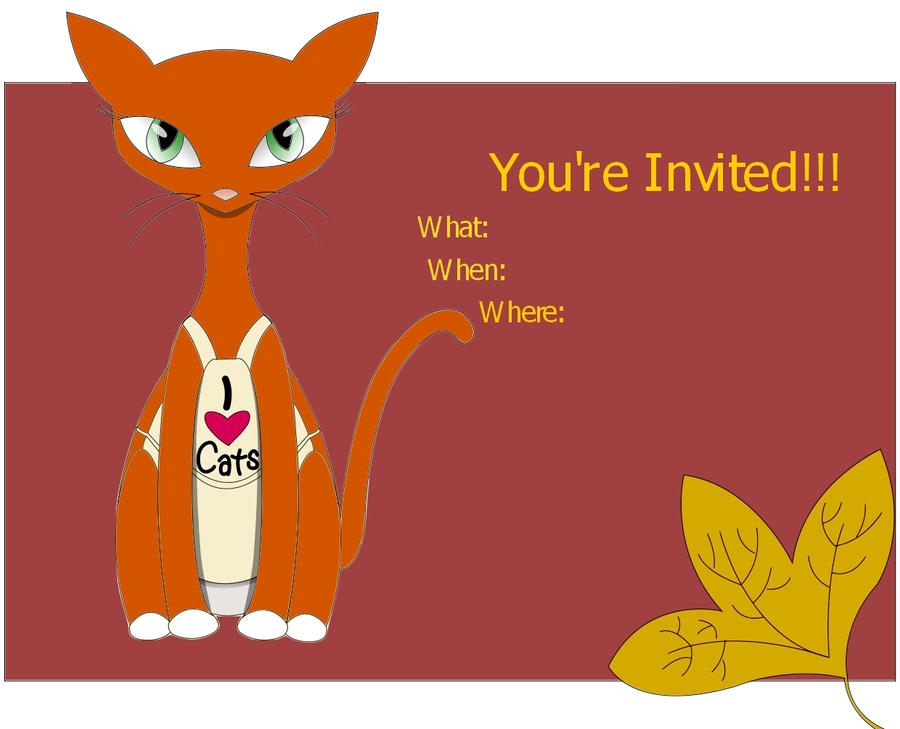 Cat Invitation Template By BananaFuu On DeviantArt