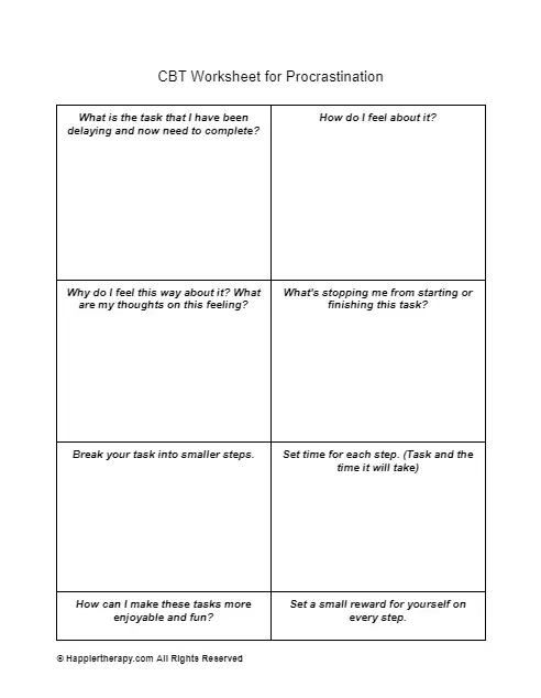cbt worksheets pdf free