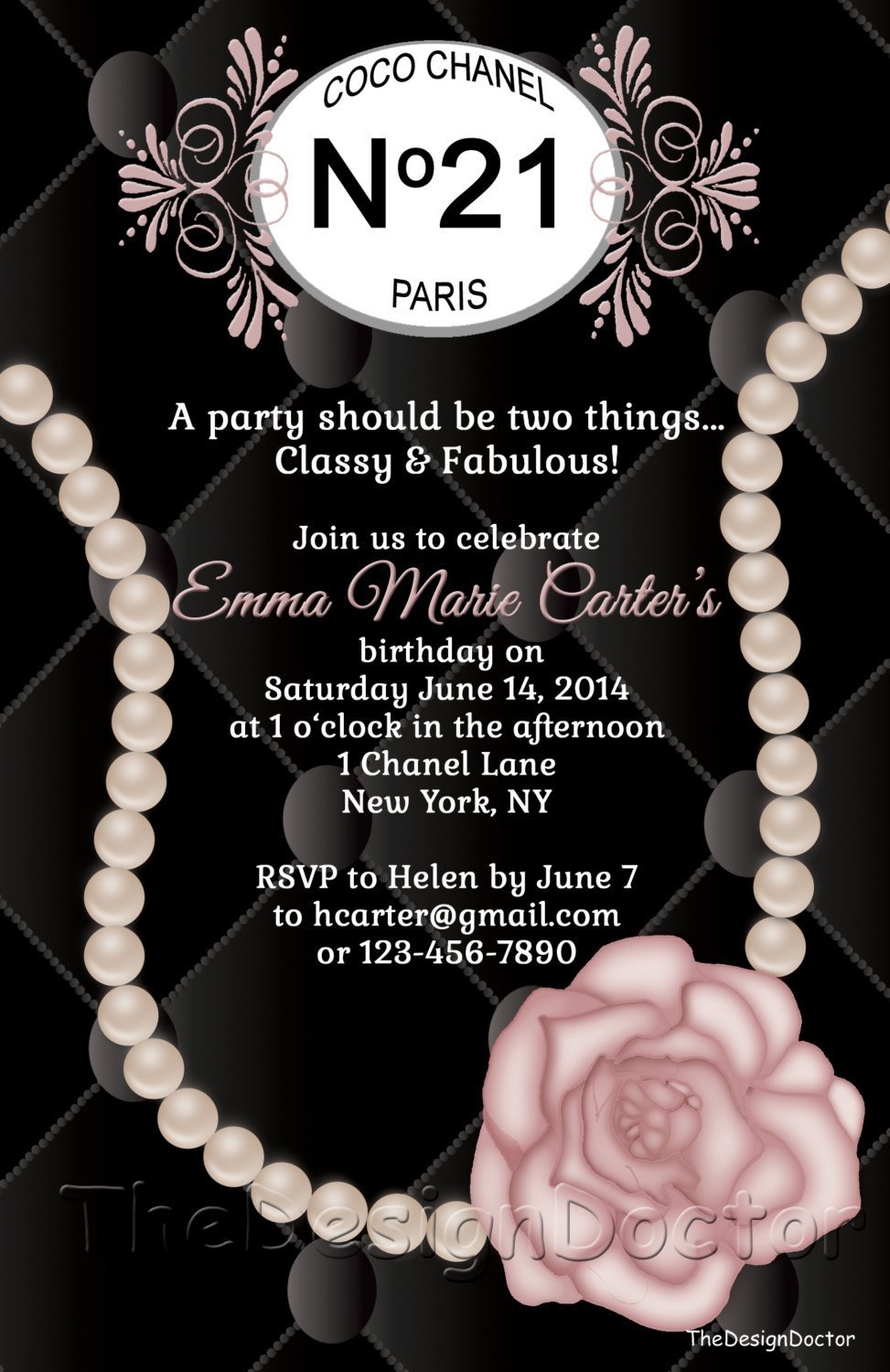 Chanel Invitation Templates