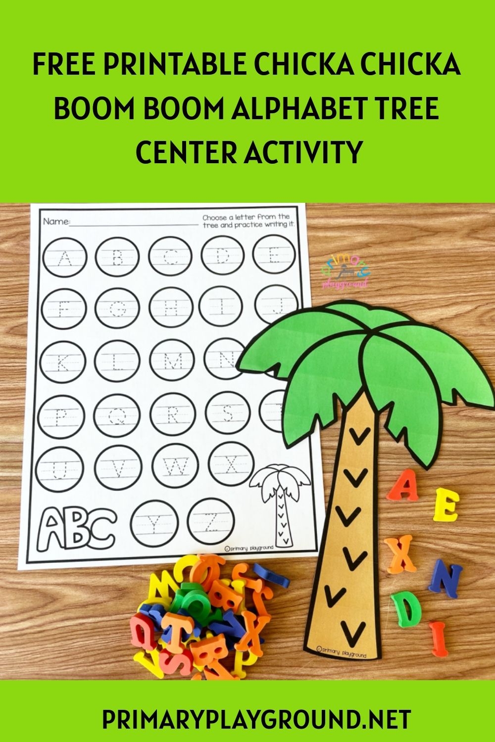 Chicka Chicka Boom Boom Alphabet Tree Center Activity