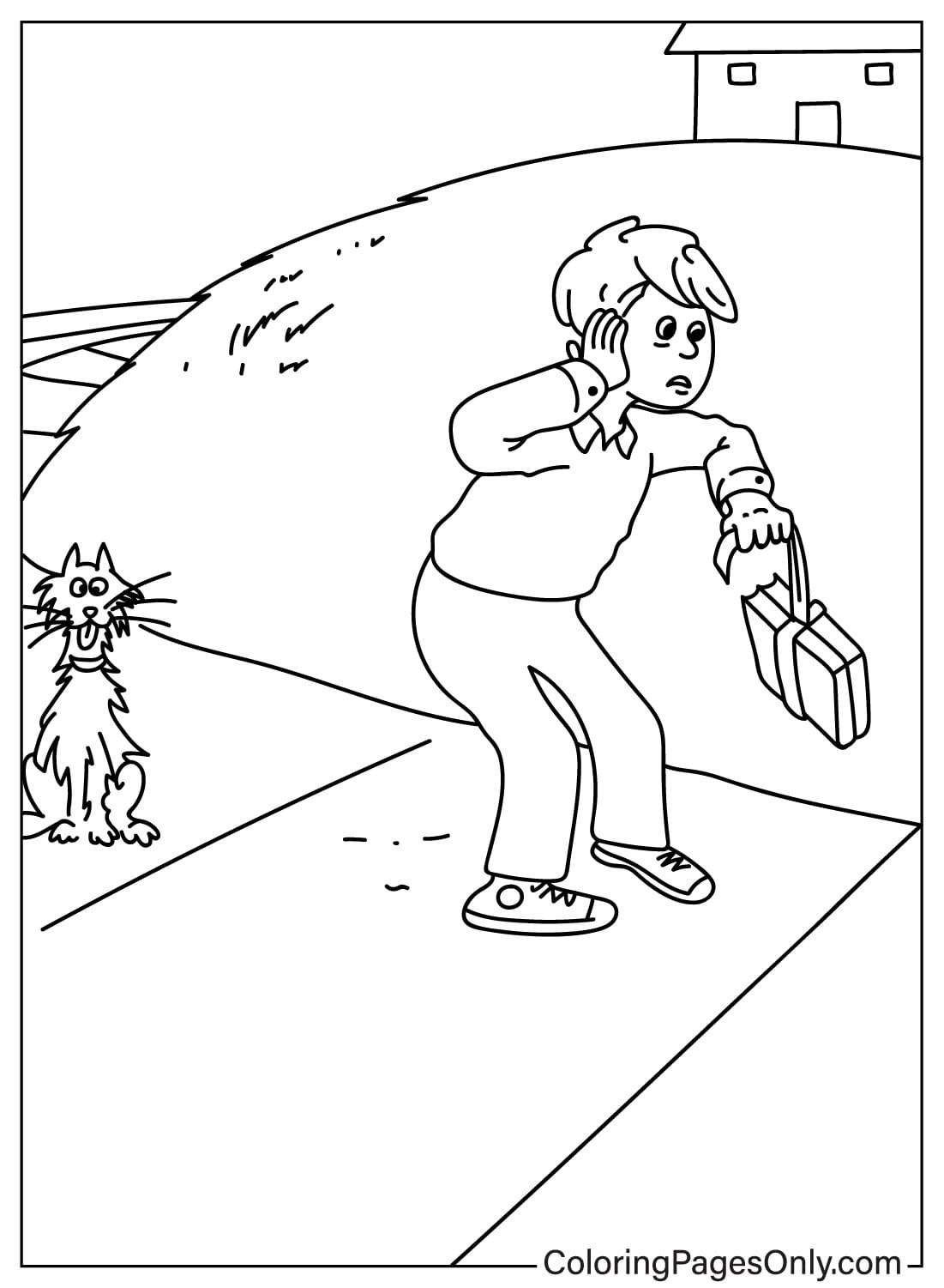 Child And Cat Coloring Page Free Printable Coloring Pages