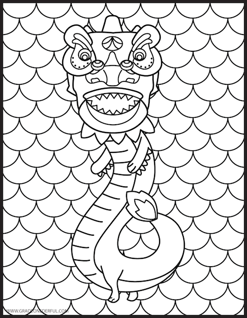 dragon coloring page free