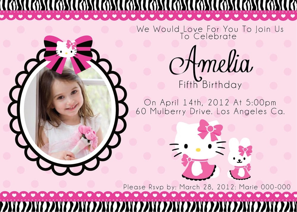 blank hello kitty invitation template