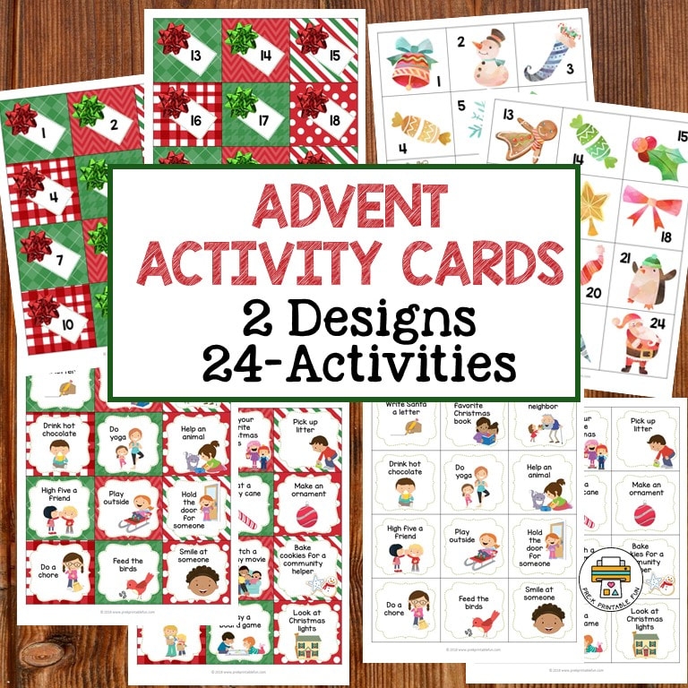 Christmas Advent Activity Cards And Calendars Pre K Printable Fun
