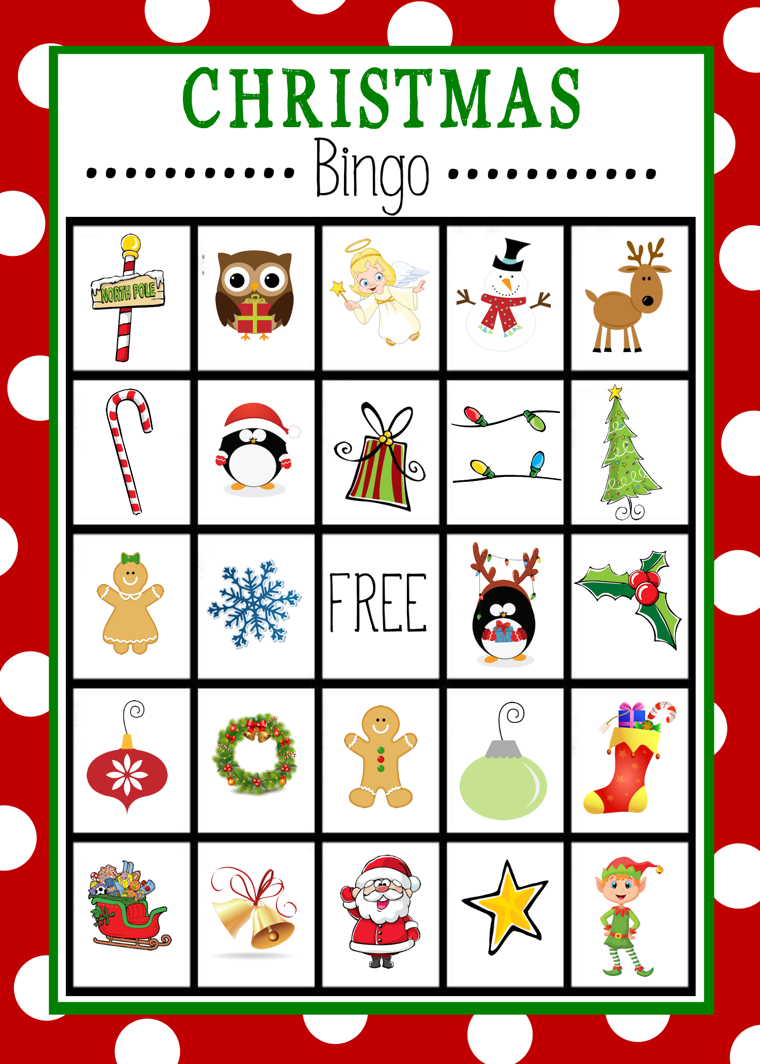 Christmas Bingo Cards 6 Free PDF Printables Printablee