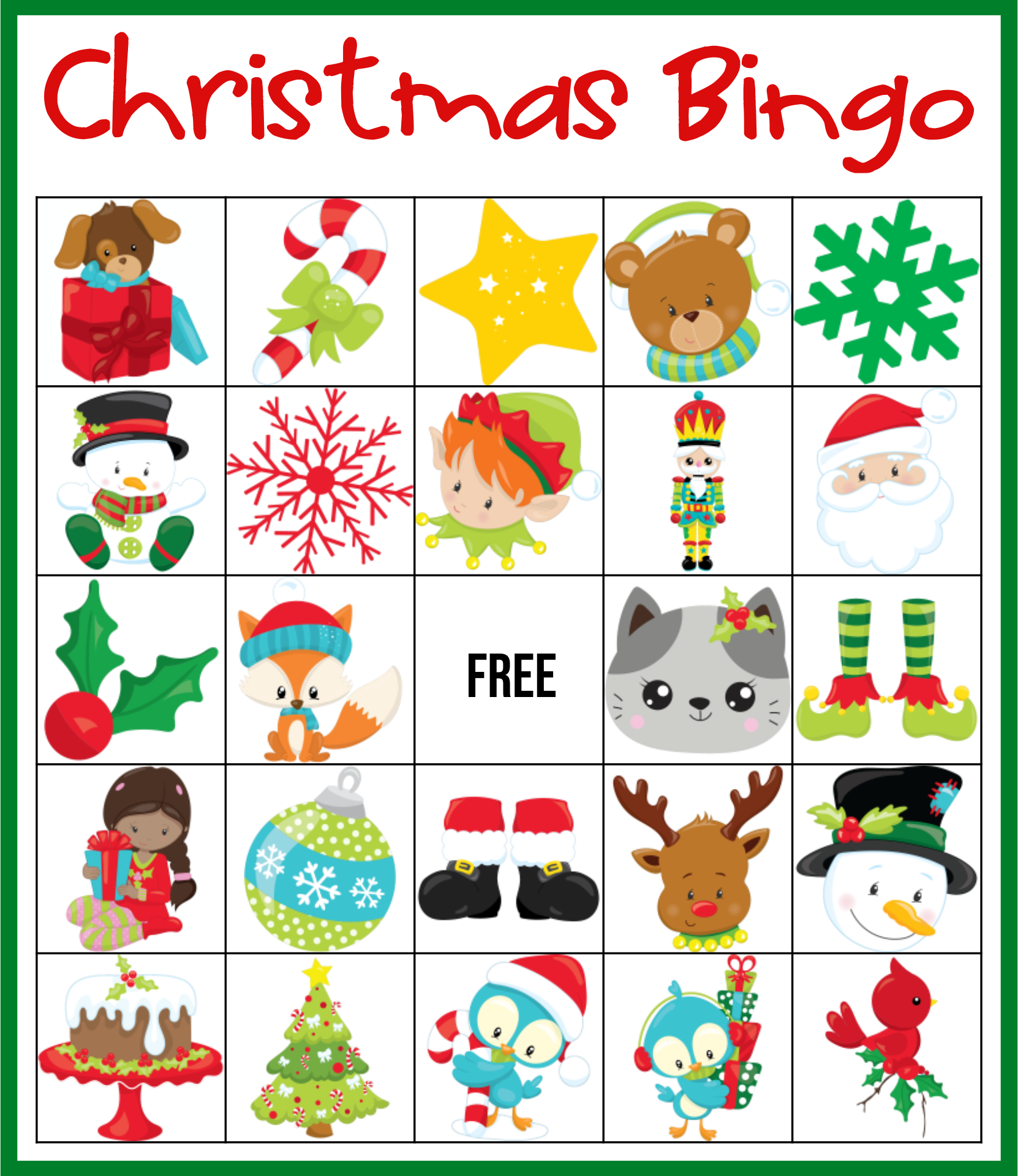 printable christmas bingo cards 1-75